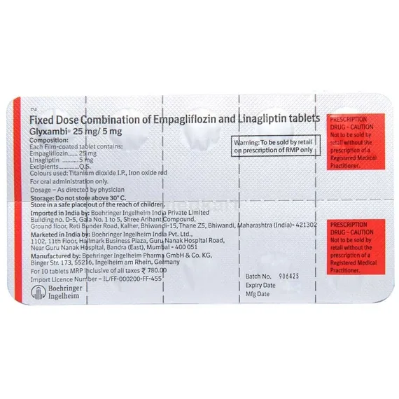 glyxambi 25/5mg tablet 10's